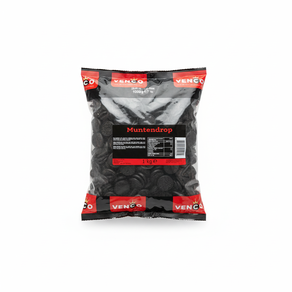 Venco Coin Liquorice Sweet 1kg product photo on a clean white background