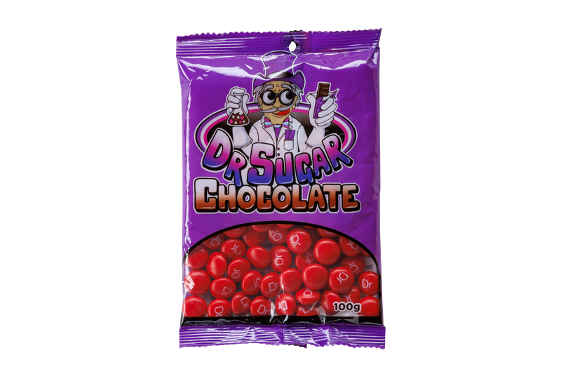 Dr Sugar 100g Red Chocolate Beans Buttons