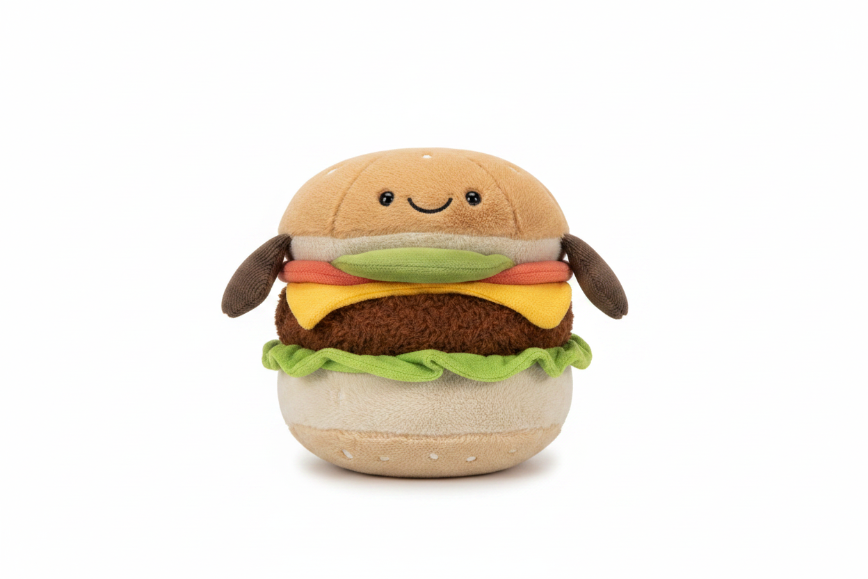 Jelly Cat Burger Plushy with no background