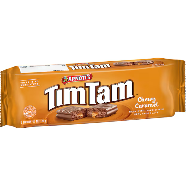 Arnott's Tim Tam Chewy Caramel Chocolate Biscuits 175g