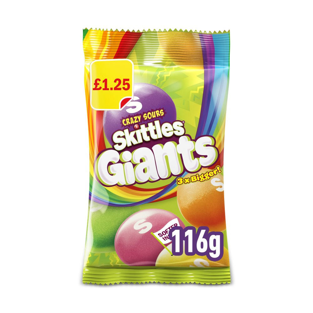 UK Skittles Giants Sour 116g