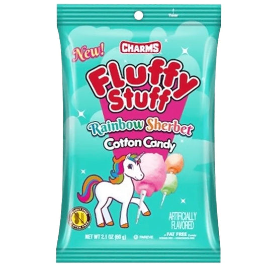Charms Fluffy Stuff Rainbow Sherbert Cotton Candy 2.1z 1/24ct
