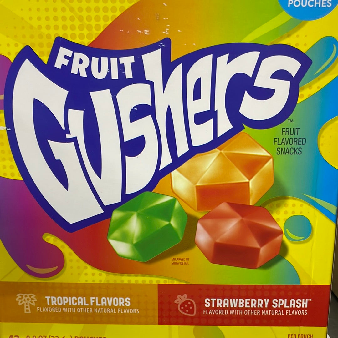Fruit Gushers Strawberry/Tropical Pouch 22.6g – Tom's Confectionery ...