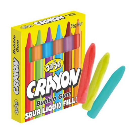 Jojo Crayon Sour Liquid Filled Bubblegum 55g