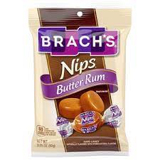 Brachs Nips Wrapped Butter Rum  3.5 oz Peg Bag