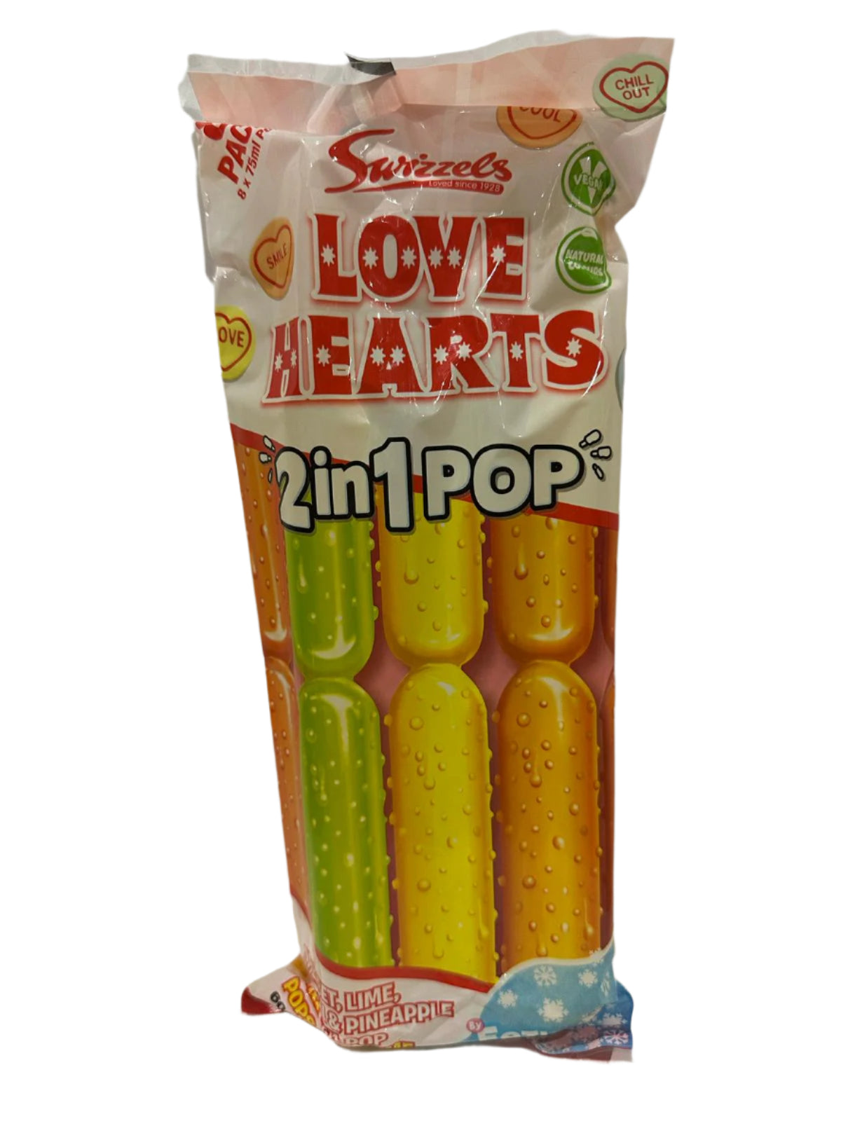Love Heart 2in1 Ice Pop 8 pcs