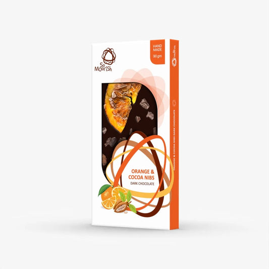 Orange and Cocoa Nibs Chocolate Bar 90g