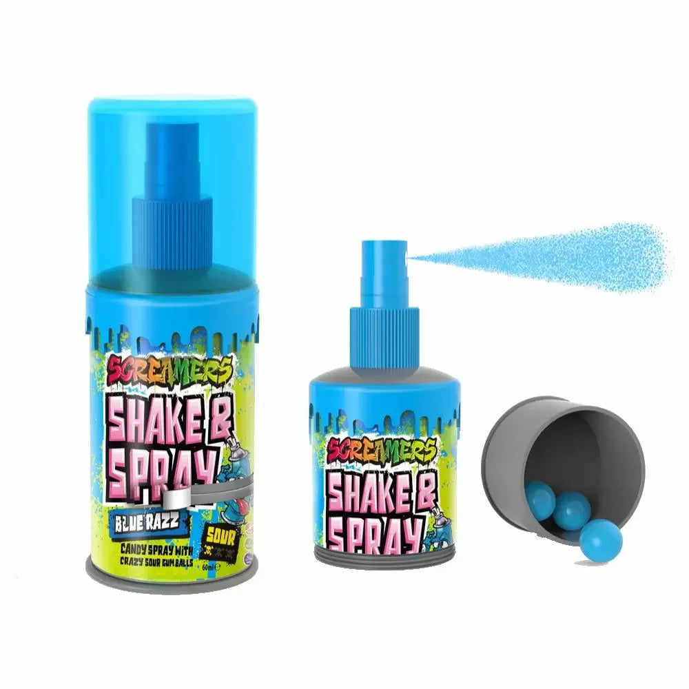 US ZED Screamers Shake & Spray Blue Razz  70ml - Tom's Confectionery Warehouse