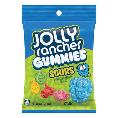 JOLLY RANCHER Gummies Sours Flavors Peg Bag, 6.5 oz.