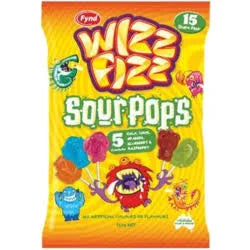 Wizz Fizz Sour Pops Lollipops 120g