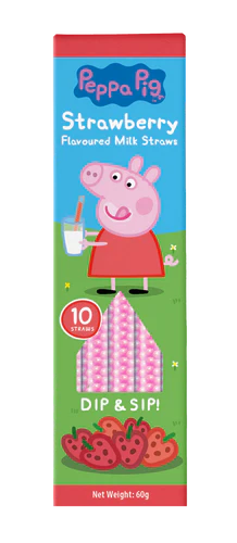 Peppa Pig Strawberry Milk Straws 60g