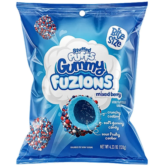 US Stuffed Puffs Gummy Fuzions Mixed Berry 120g