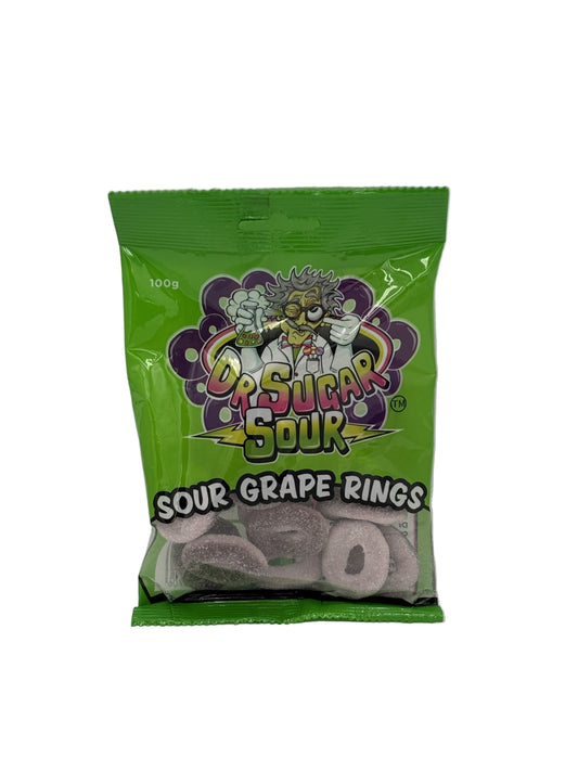 Dr Sugar Sour Grape Rings 100g - Tom's Confectionery Warehouse
