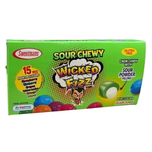 Wicked Fizz Chew Candy with Sour Powder Filling 105g