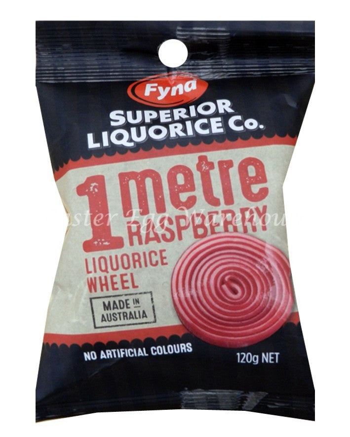 Fyna Raspberry Bullets Fyna 1 Metre Licorice Raspberry Wheel – Tom's Confectionery Warehouse