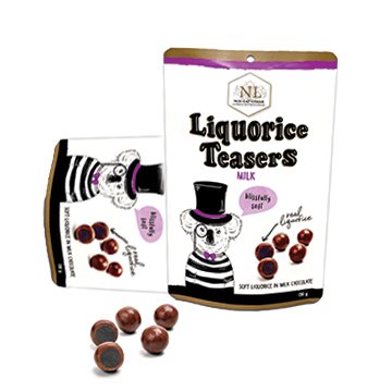 Nought Limar Liquorice Teasers Milk Balls 150g