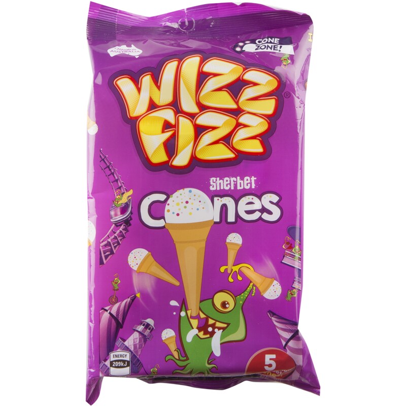 Fyna Wizz Fizz Sherbet Cones 5pk 70g