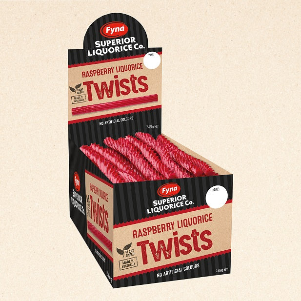 Fyna Superior Liquorice Co. Red Liquorice Twists 2.46kg - Tom's Confectionery Warehouse