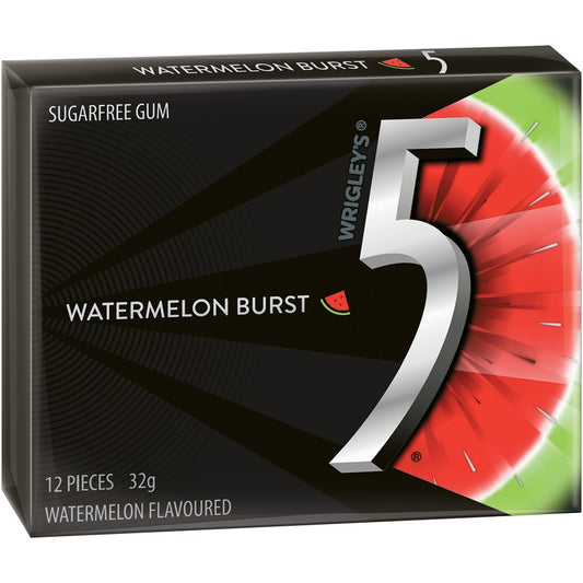 Wrigleys 5 Watermelon Burst S/F - Tom's Confectionery Warehouse