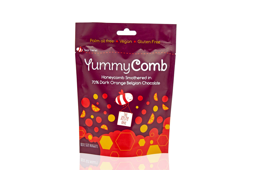 Yummy Comb 100g Honeycomb Bites Orange Dk 70%