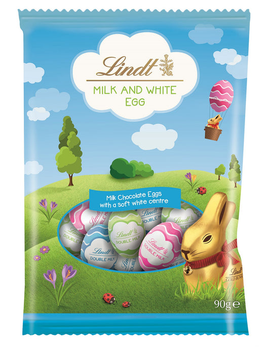 Lindt Milk & White Mini Egg  Bag 90g
