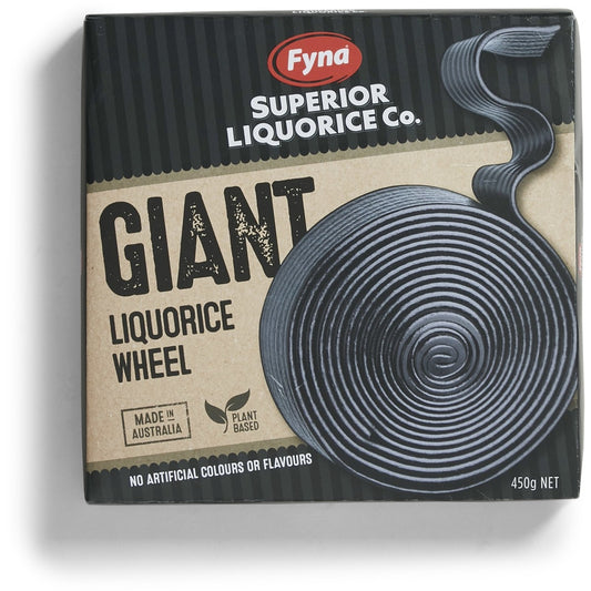 FYNA SUPERIOR LIQURICE GIANT LIQUORICE WHEEL 450G