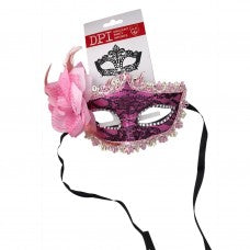 masquerade mask with flower/feather
