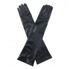 Metallic Long Gloves Black