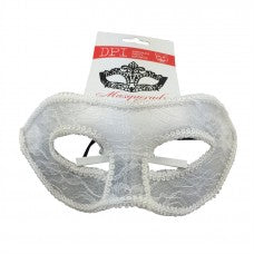 White Lace Masquerade Mask Wht