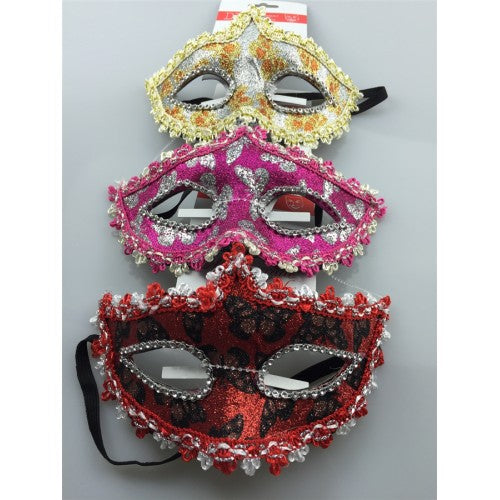 Glitter Butterfly Mask 3As Colours