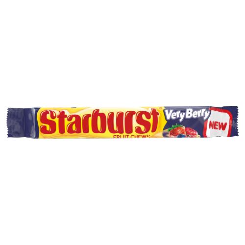 UK Wrigley Starburst Very Berry Fruit Chews 45g