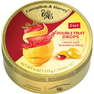 Cavendish & Harvey LEMON WITH STRAWBERRY fruit drops tin  175G