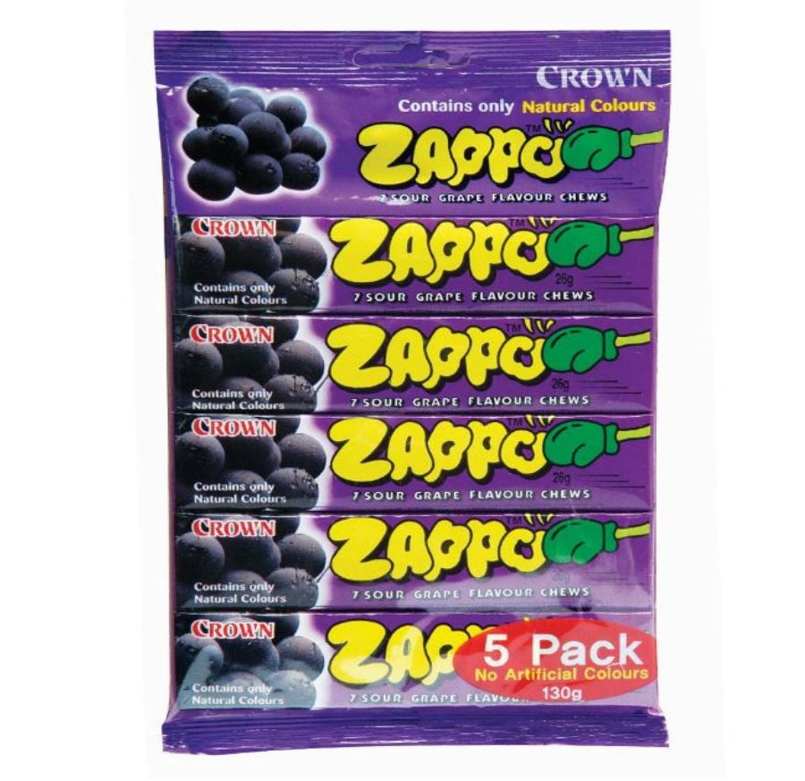 Crown Zappo Grape Chew 5pk