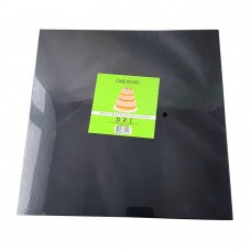 Cake Board Square - Black Foil 12"  4mm