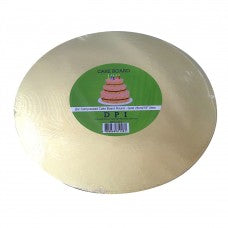 Compressed Cake Board Round - gold 10" 2mm