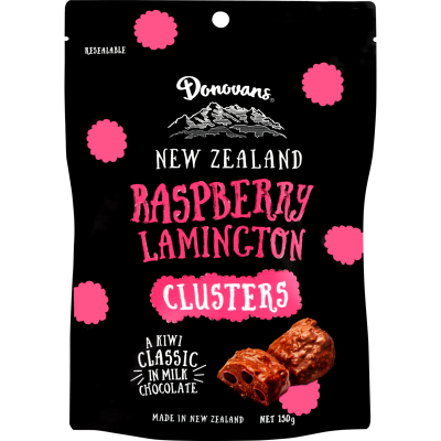 DONOVANS RASPBERRY LAMINGTON CLUSTERS