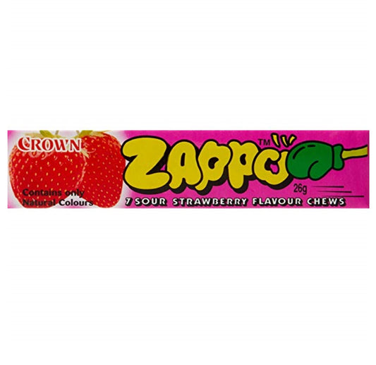 Crown Zappo Strawberry Chew 29g - Tom's Confectionery Warehouse