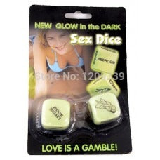 Glow in the dark sex dice Large Pair