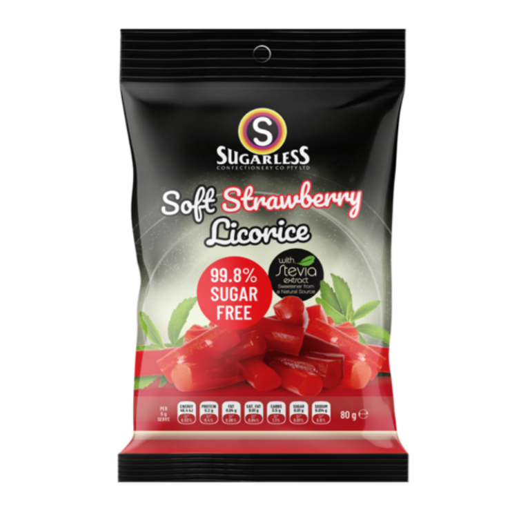 Sugarless Soft Strawberry Licorice Sugar Free Bag