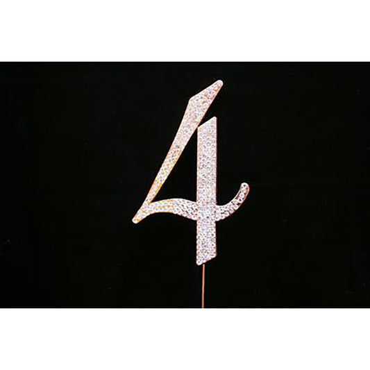 Cake Topper "4" Rose Gold Diamante