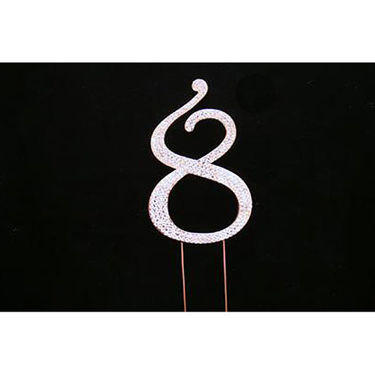 Cake Topper "8" Rose Gold Diamante