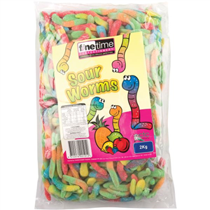 FINE TIME FIZZY WORMS 2KG