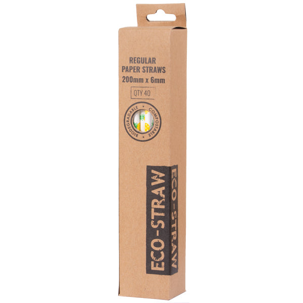 ECO-STRAW RETAIL PAPER STRAW - PINEAPPLE - PACK 40