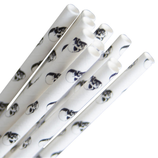 ECO-STRAW RETAIL PAPER STRAW - SKULLS - PACK 40