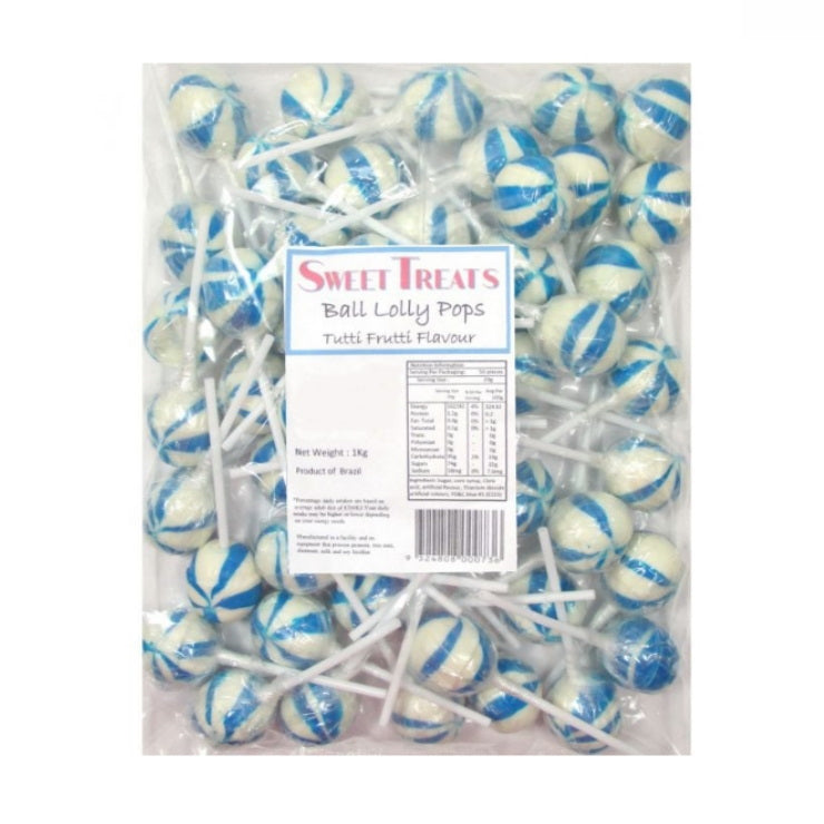 Sweet Treats Blue & White Ball Lollipops