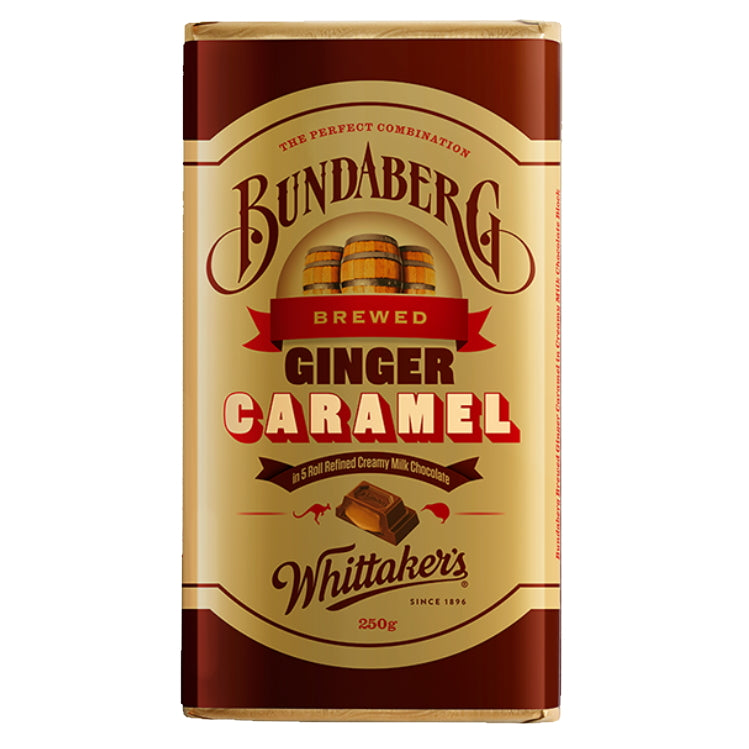 Whittaker's Bundaberg Ginger Caramel Choc Block 250g