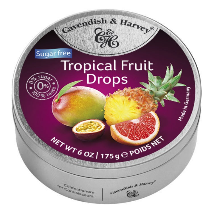 Cavendish & Harvey Tropical Fruit Drops Tin 175g S/F