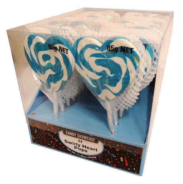 Candy Showcase Blue Swirly Heart Pop