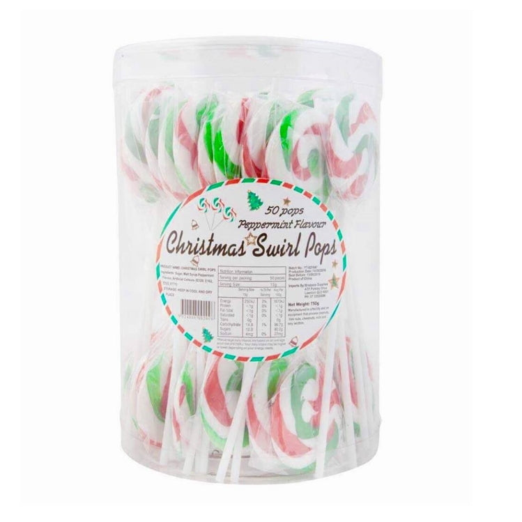 Sweet Treats Christmas Swirl Pops 50pcs