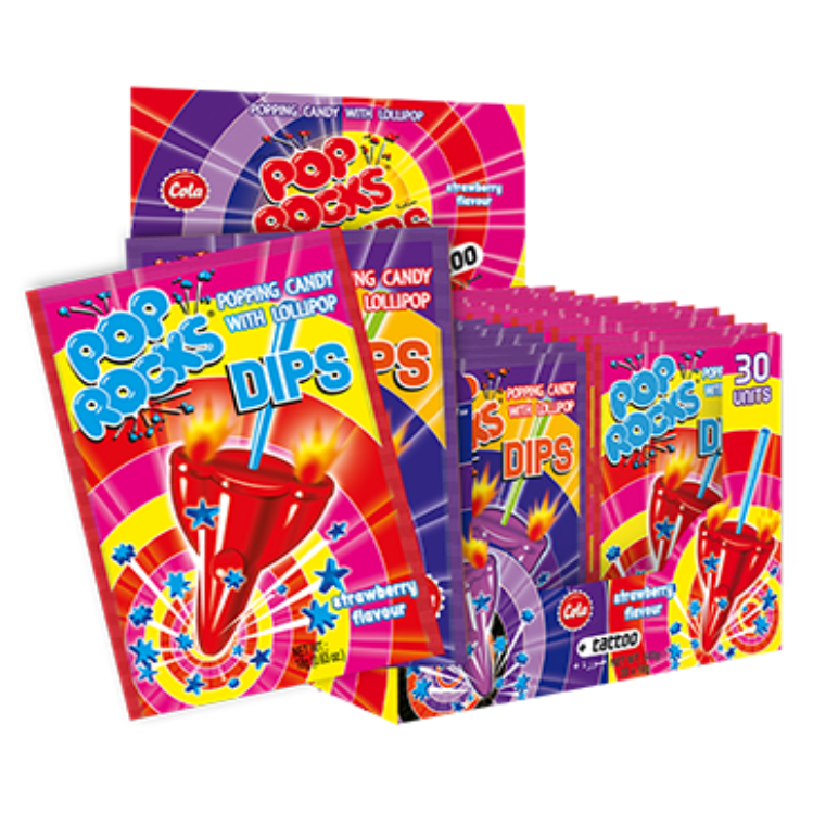 Pop Rocks Strawberry/Cola Tattoo Dip 18g - Tom's Confectionery Warehouse